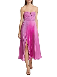 Harden Pleated Strapless Midi-Dress