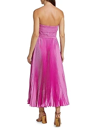 Harden Pleated Strapless Midi-Dress
