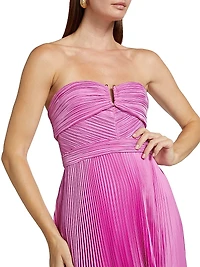 Harden Pleated Strapless Midi-Dress