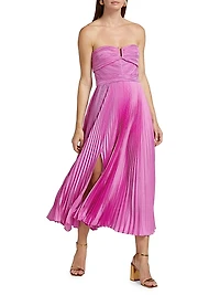 Harden Pleated Strapless Midi-Dress