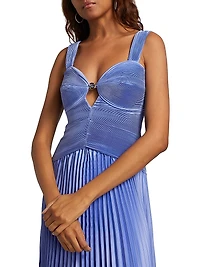 Alaia Pleated Sweetheart Gown