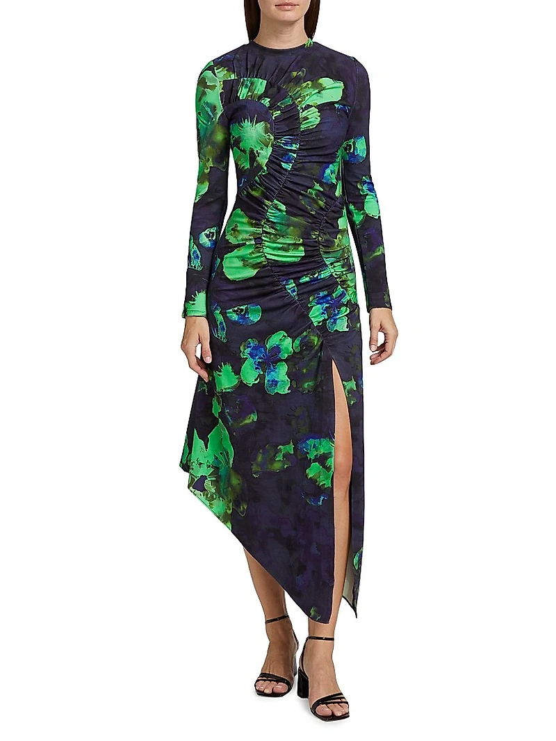 Milani Floral Ruched Midi-Dress