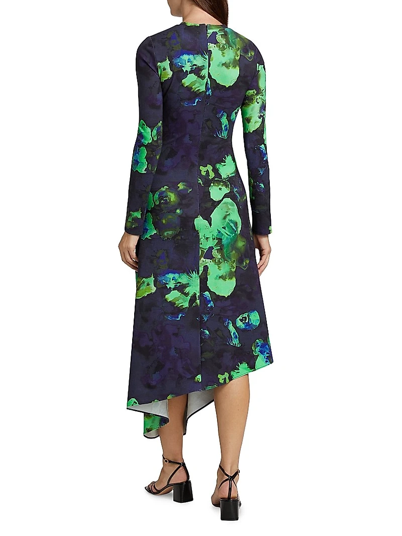 Milani Floral Ruched Midi-Dress