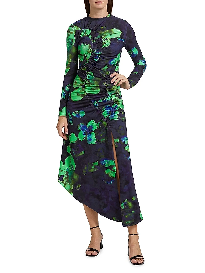 Milani Floral Ruched Midi-Dress