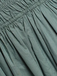 Quinn Smocked Cotton Scoopneck Midi-Dress