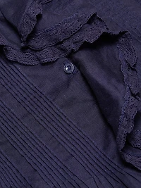 Henri Ruffled Cotton Short-Sleeve Blouse
