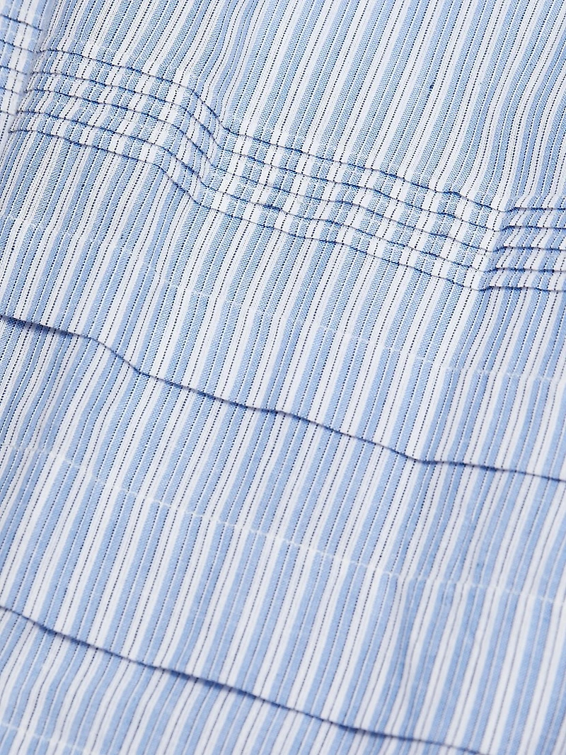 Sebastiane Striped Cotton Tiered Midi-Skirt