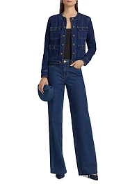 Yari Denim Collarless Jacket