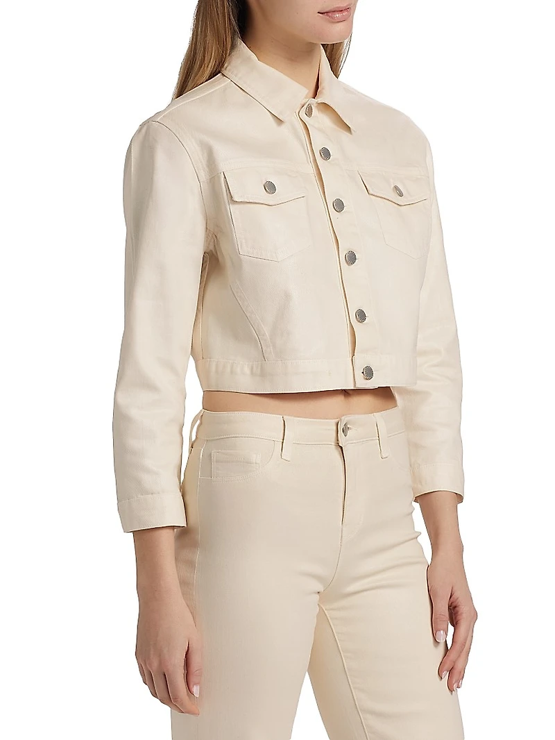 Koda Coated Denim Crop Jacket