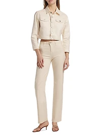 Koda Coated Denim Crop Jacket