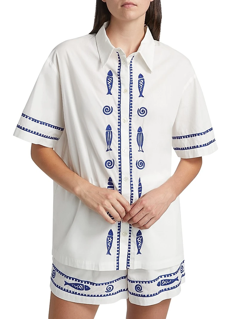 Annette Embroidered Cotton Shirt