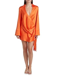 Elaina Wrap Mini Shirtdress