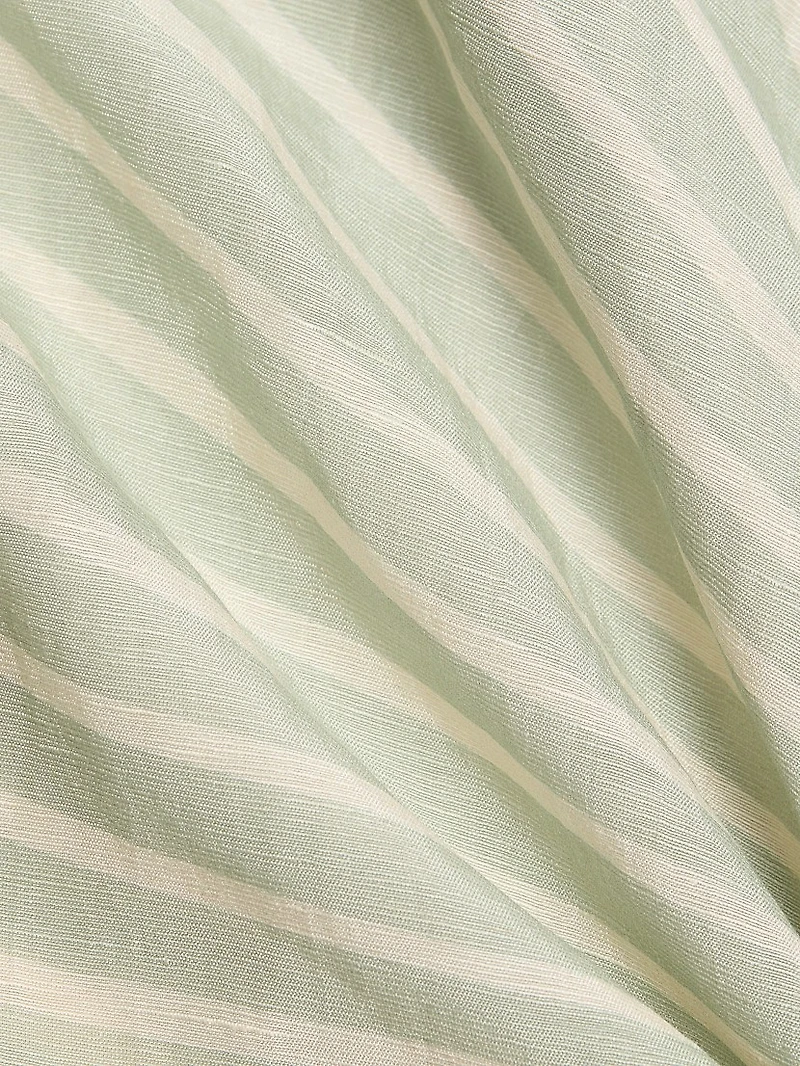 Celeste Geometric Belted Linen-Blend Top