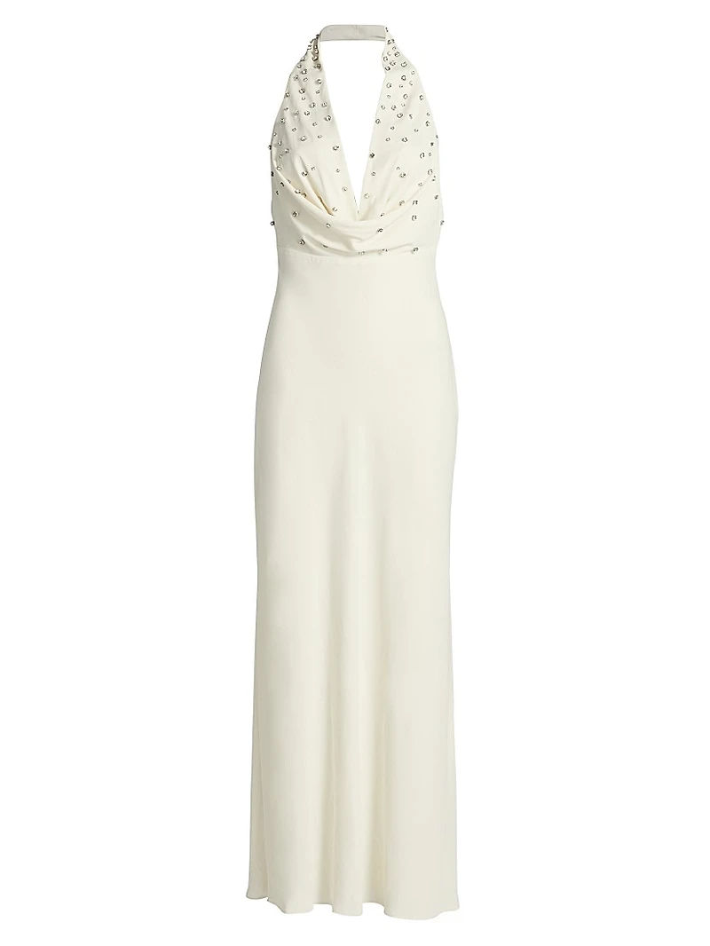 Kimberley Crystal-Embellished Halterneck Maxi Dress