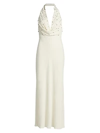 Kimberley Crystal-Embellished Halterneck Maxi Dress