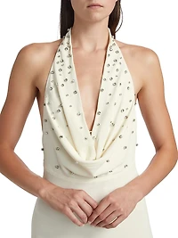 Kimberley Crystal-Embellished Halterneck Maxi Dress