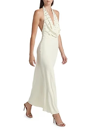 Kimberley Crystal-Embellished Halterneck Maxi Dress