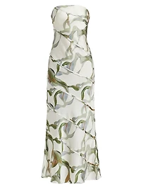 Aurelia Abstract Strapless Maxi Dress