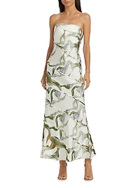 Aurelia Abstract Strapless Maxi Dress