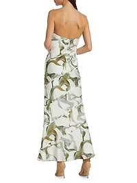 Aurelia Abstract Strapless Maxi Dress