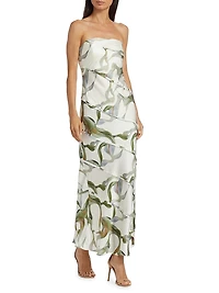 Aurelia Abstract Strapless Maxi Dress
