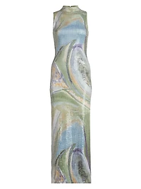 Lucinda Abstract Sequin Sleeveless Maxi Dress