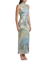 Lucinda Abstract Sequin Sleeveless Maxi Dress