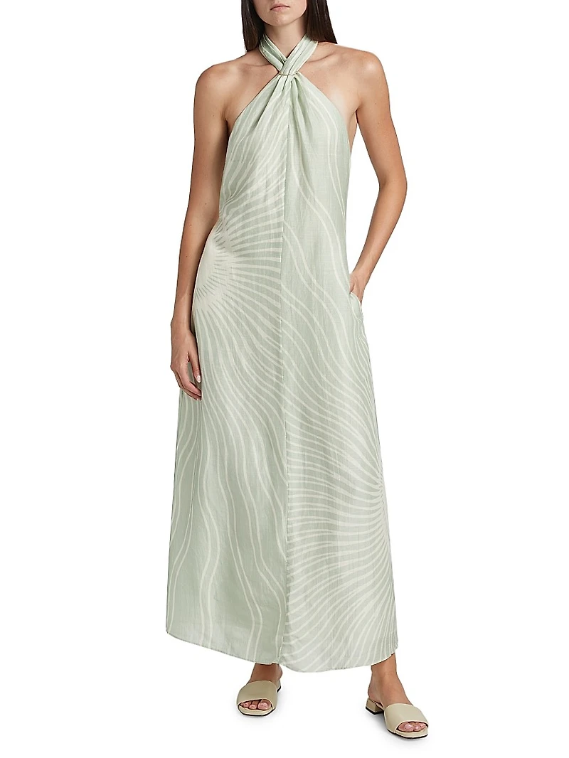 Celeste Printed Halter Maxi Dress