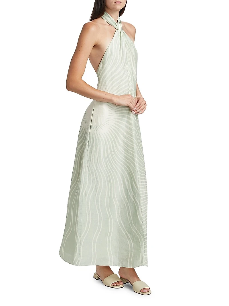 Celeste Printed Halter Maxi Dress