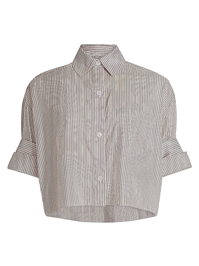 Next Ex Striped Silk Crop Shirt