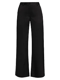 Howard Beaded Linen-Blend Straight-Leg Pants