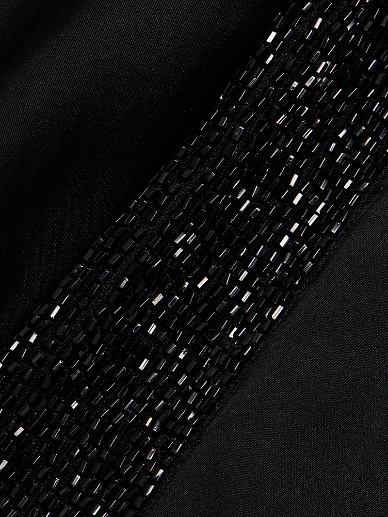 Howard Beaded Linen-Blend Straight-Leg Pants