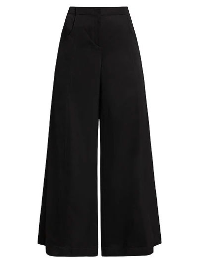 Demie Linen-Blend Straight-Leg Pants