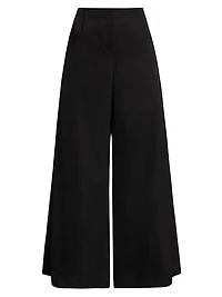 Demie Linen-Blend Straight-Leg Pants