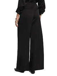 Demie Linen-Blend Straight-Leg Pants