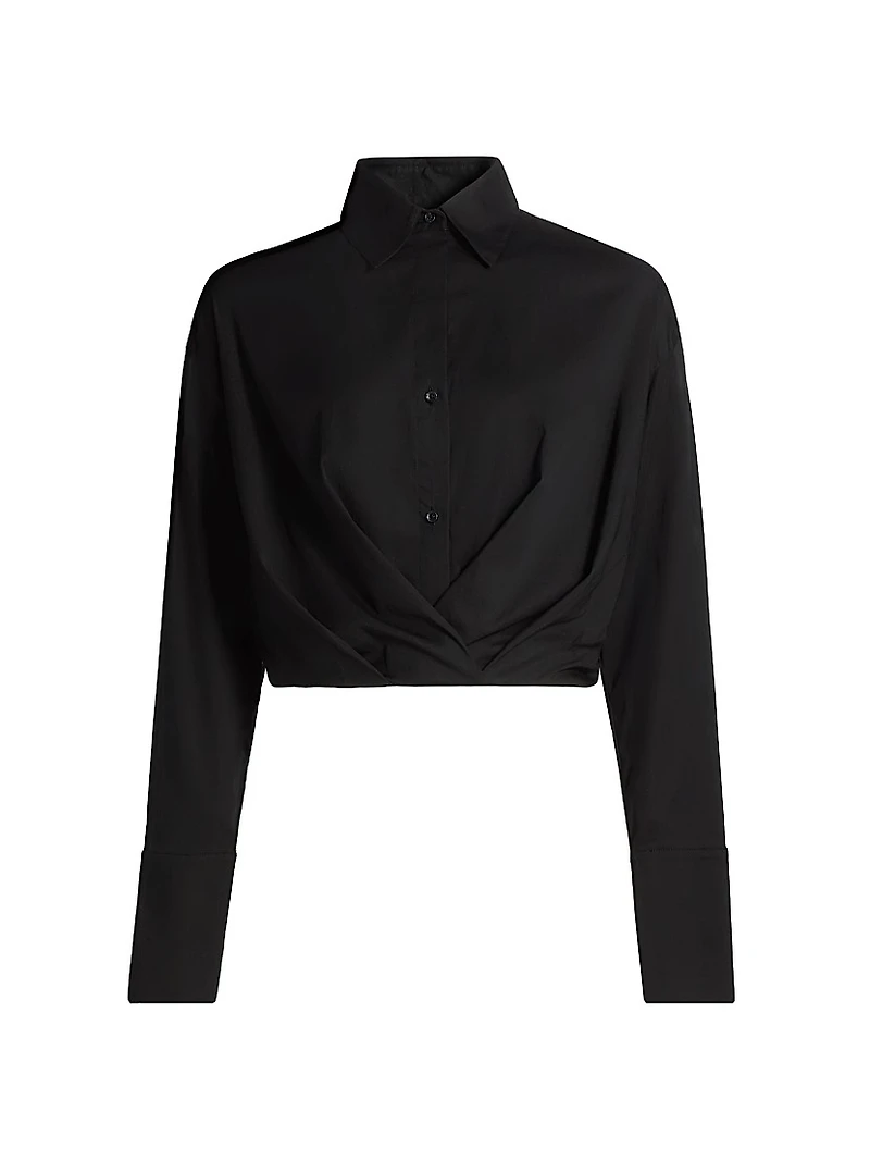 Little Joe Pleated Cotton Crop Shirt