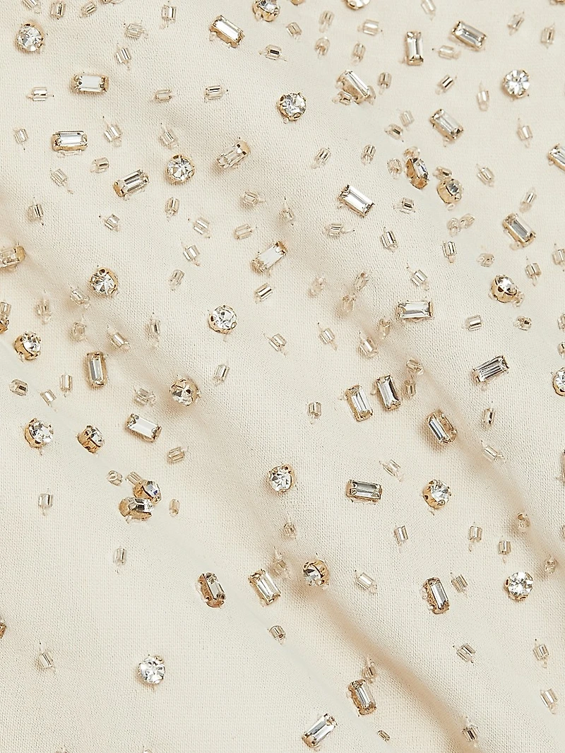 At Last Crystal-Embellished Linen-Blend Maxi Skirt