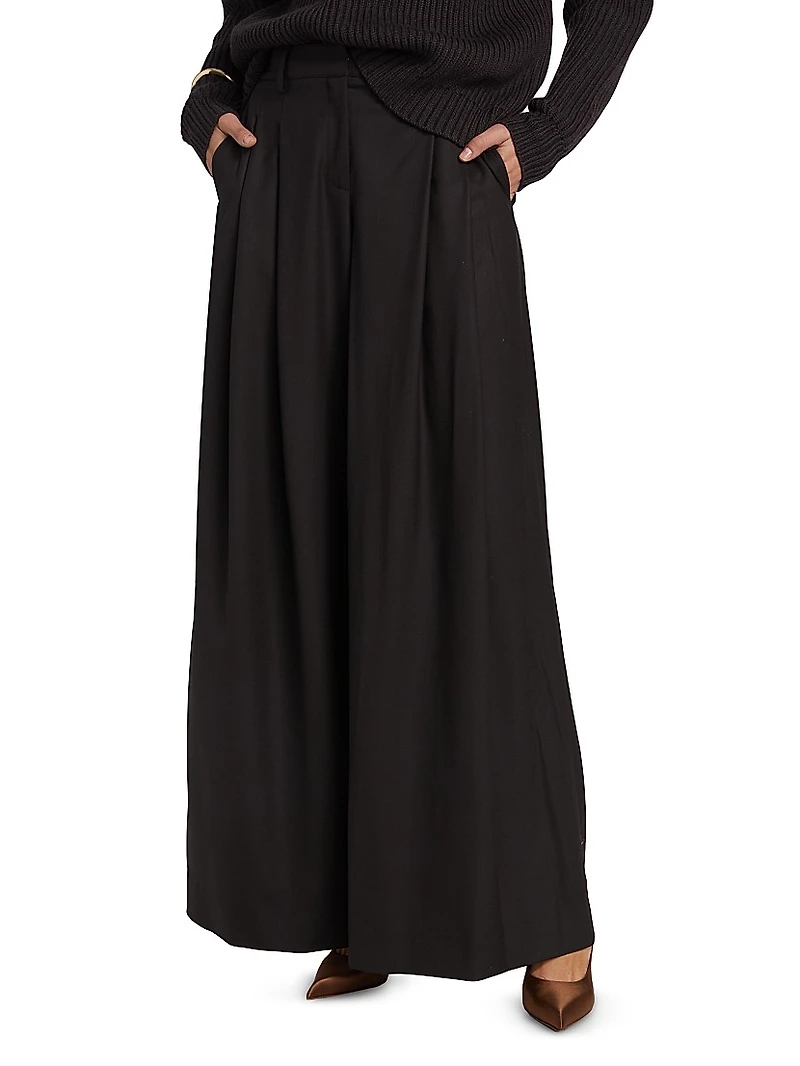 New Didi Twill Wide-Leg Pants