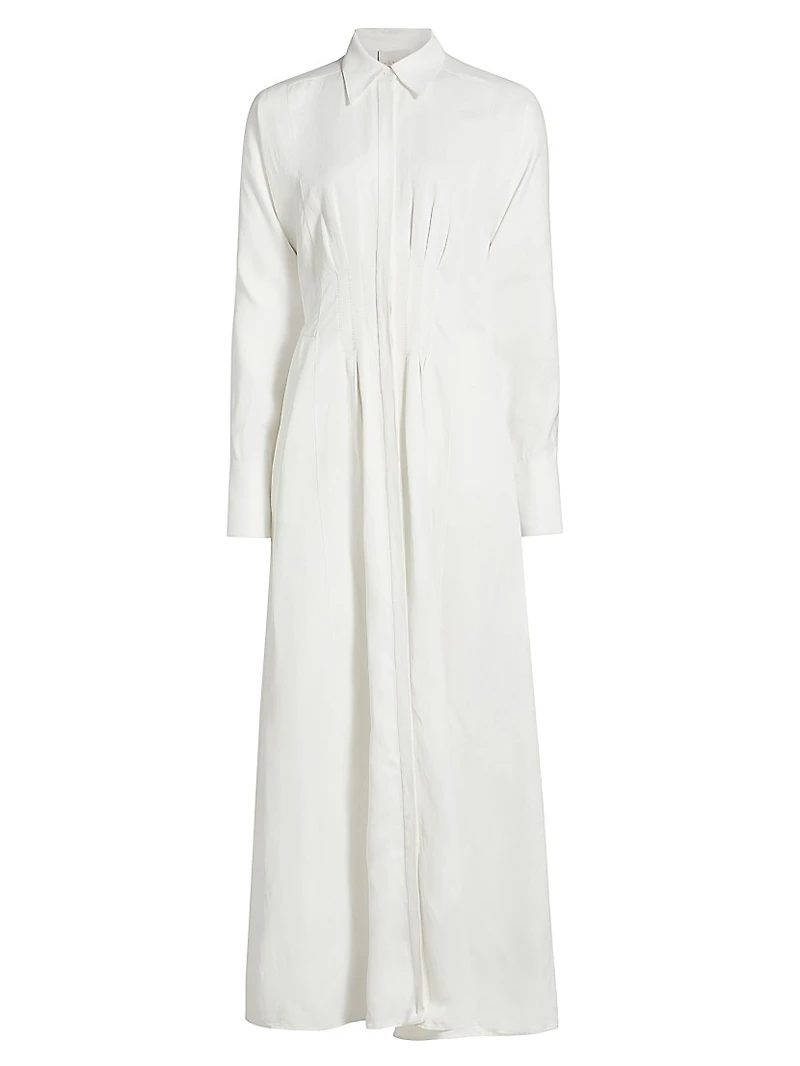 Main Street After Midnight Pleated Maxi Shirtdress
