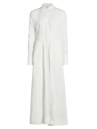 Main Street After Midnight Pleated Maxi Shirtdress
