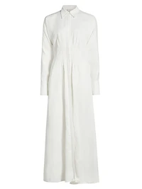 Main Street After Midnight Pleated Maxi Shirtdress