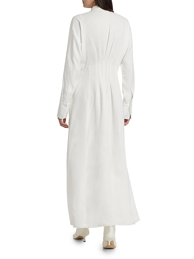 Main Street After Midnight Pleated Maxi Shirtdress