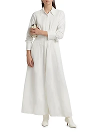 Main Street After Midnight Pleated Maxi Shirtdress