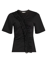 Vivi Ruffled Cotton T-Shirt