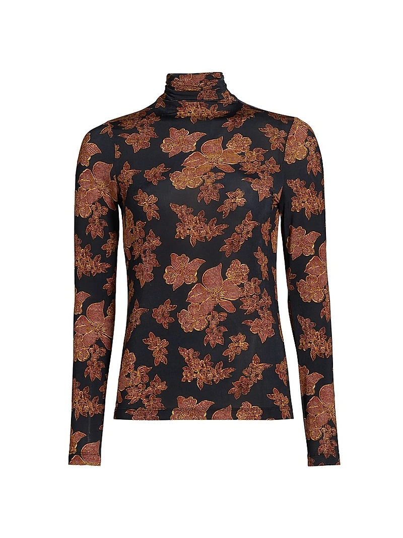 Aurelia Floral Turtleneck Sweater