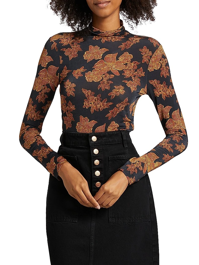 Aurelia Floral Turtleneck Sweater