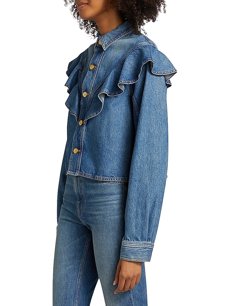 The Mathilde Ruffled Denim Jacket