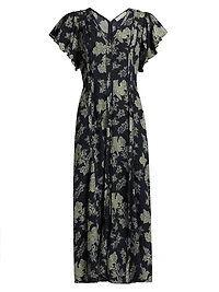 Evette Floral V-Neck Maxi Dress