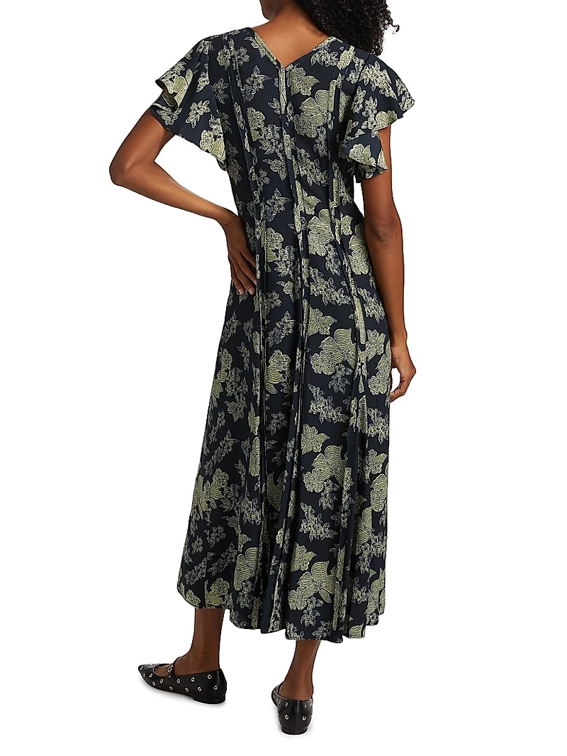 Evette Floral V-Neck Maxi Dress