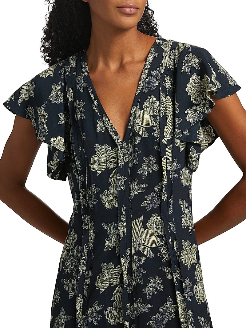 Evette Floral V-Neck Maxi Dress